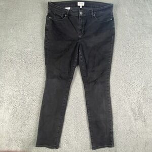 NYDJ Jeans Womens 14 Black Sheri Slim Fit Lift Tuck High Rise Dark Wash Stretch